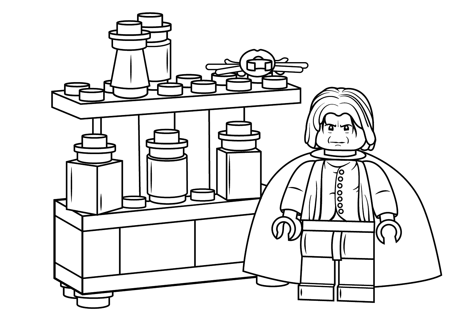 Coloring page Harry Potter Lego Severus Snape