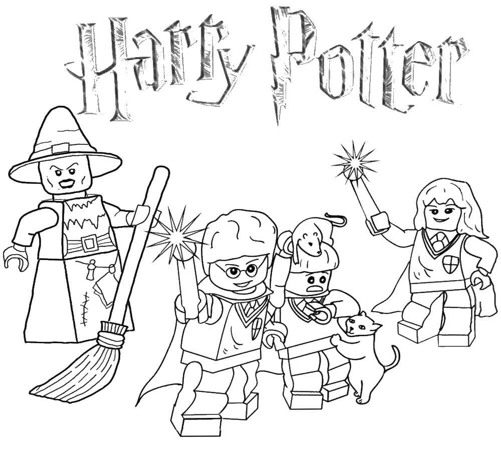 Раскраска Гарри Поттер Лего персонажи