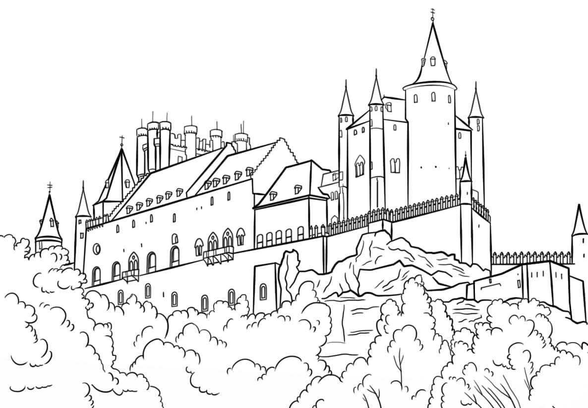 Coloring page Harry Potter Hogwarts