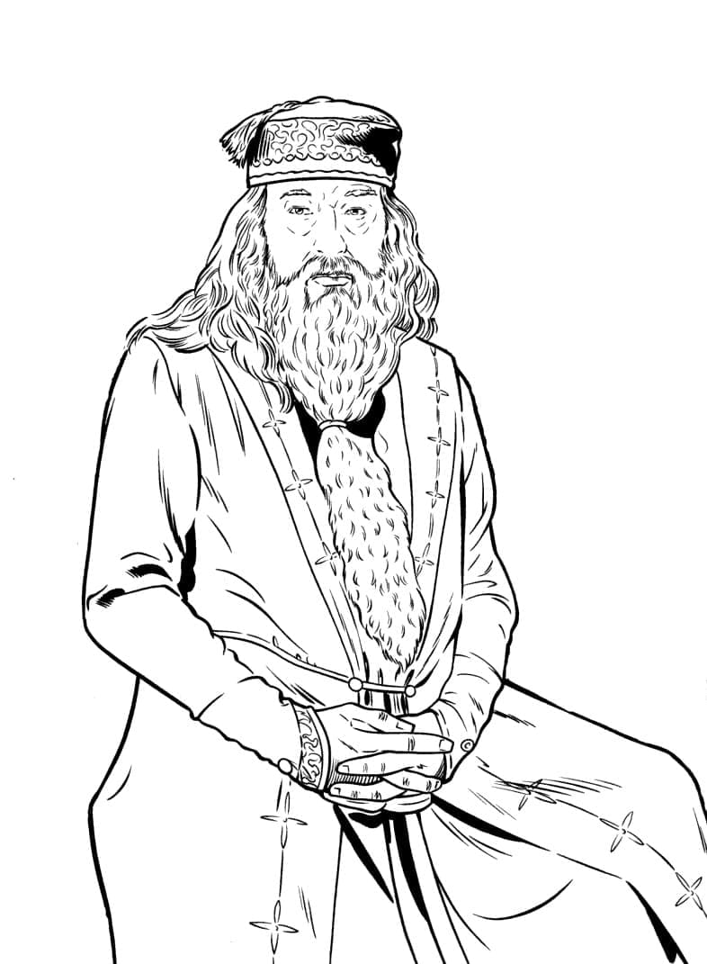 Coloring page Harry Potter Dumbledore