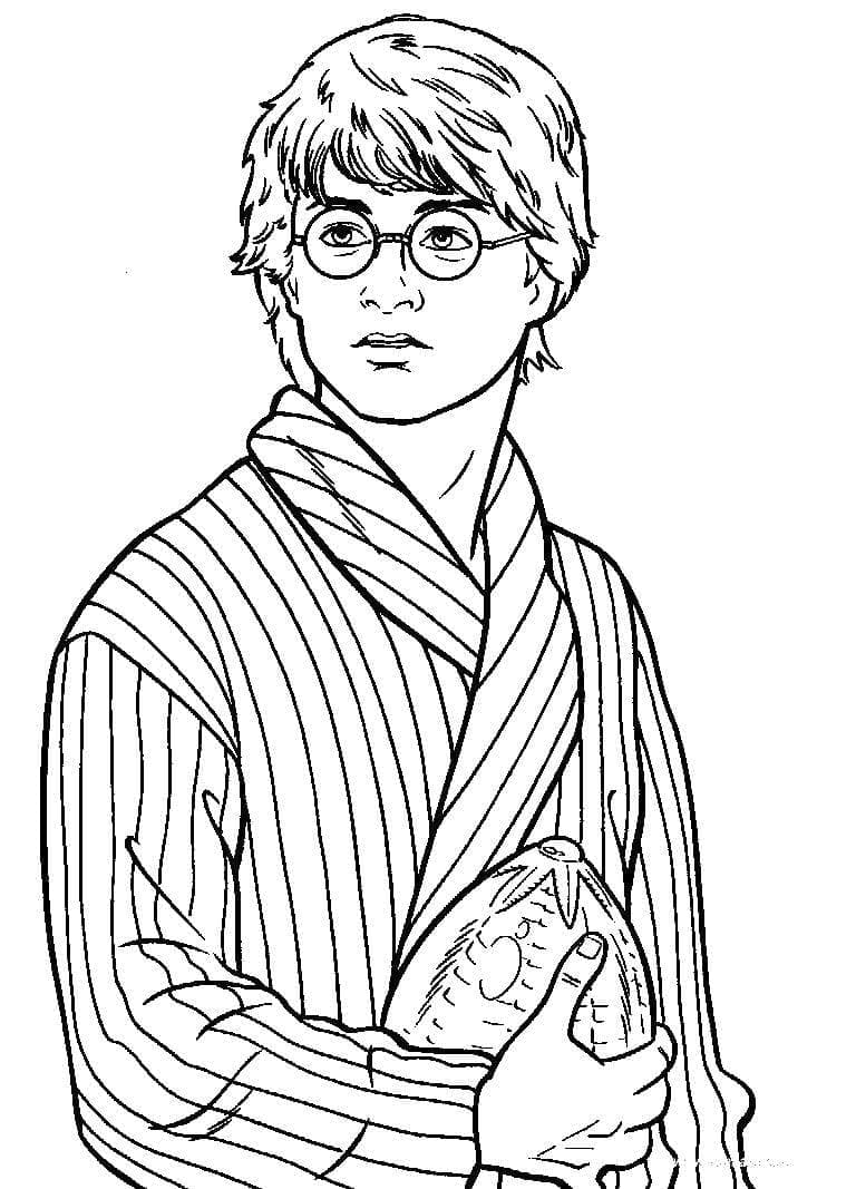 Coloring page Harry Potter preparing for the match