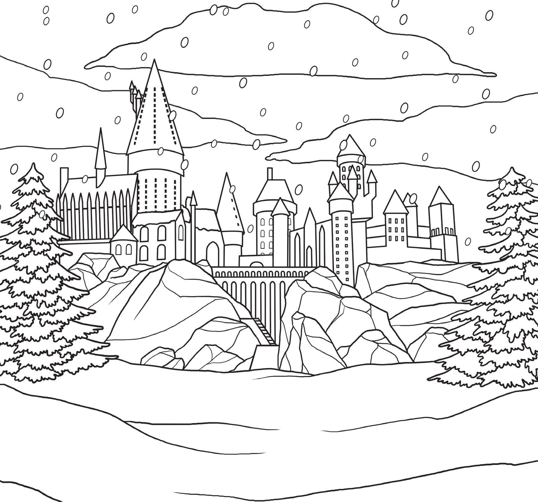 Ausmalbild Harry Potter Hogwarts Castle