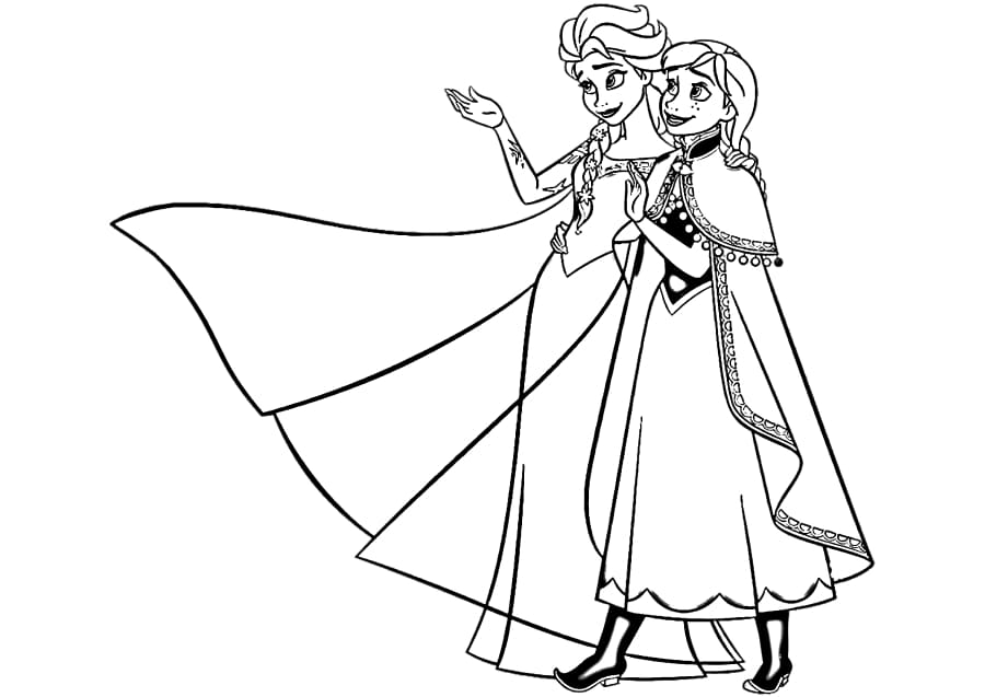 Anna hugs Elsa after separation