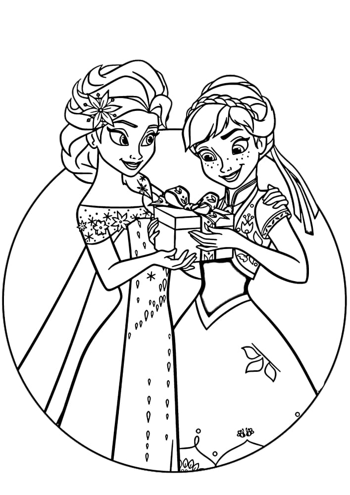 Elsa gives a gift to her beloved sister