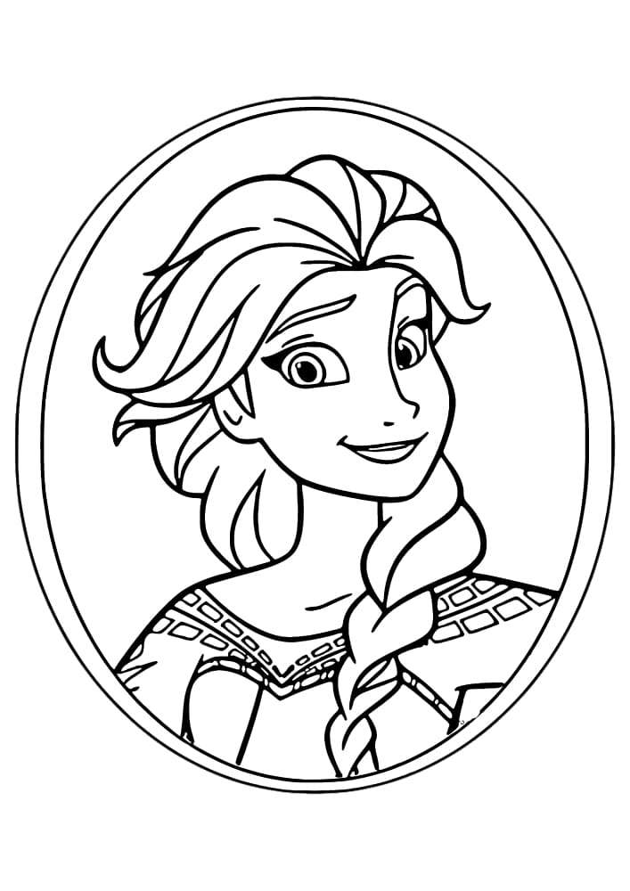 Elsa inside the circle-coloring book