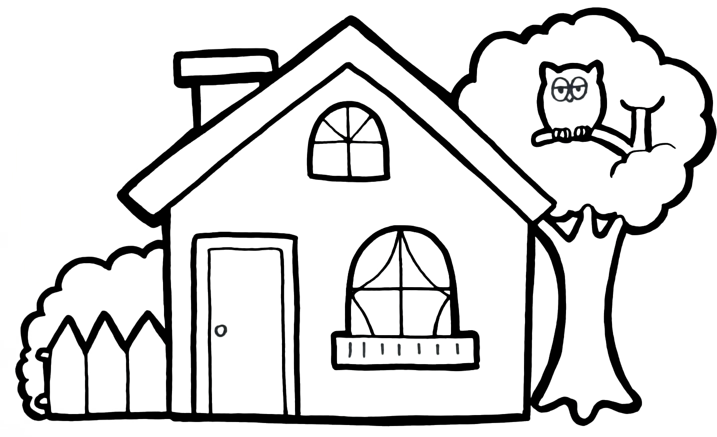 Coloring page House House in the forest