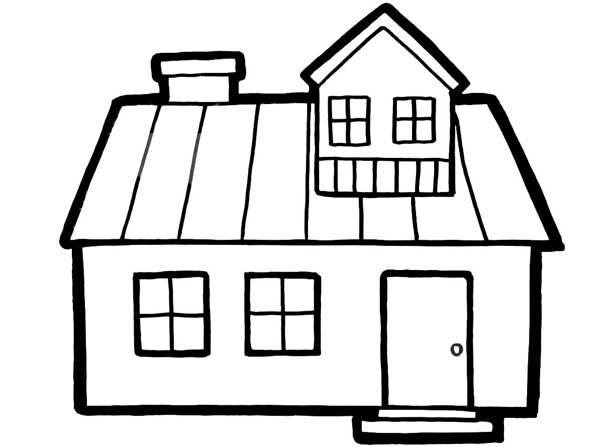 Coloring page House Simple house