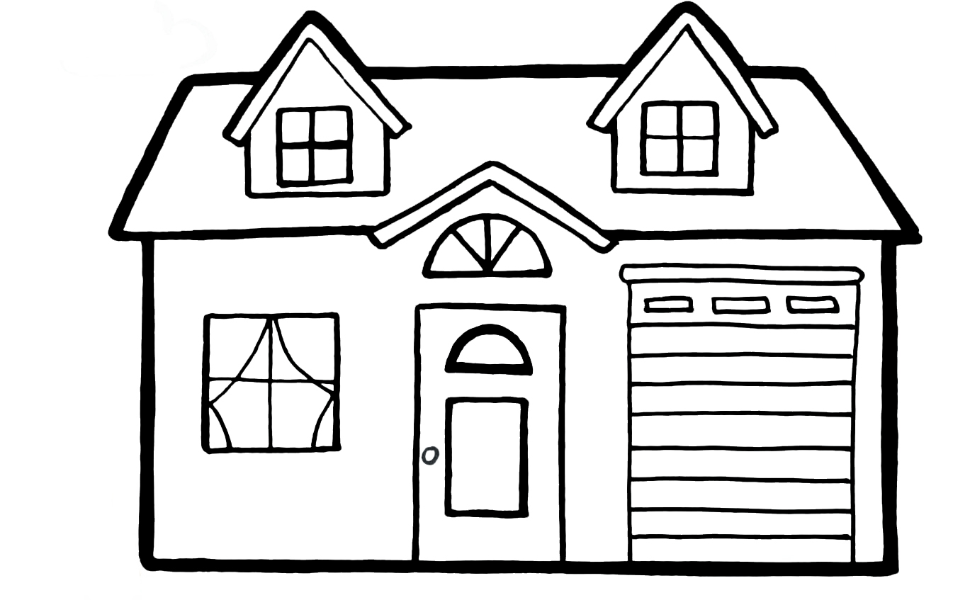 Coloring page House House with garage