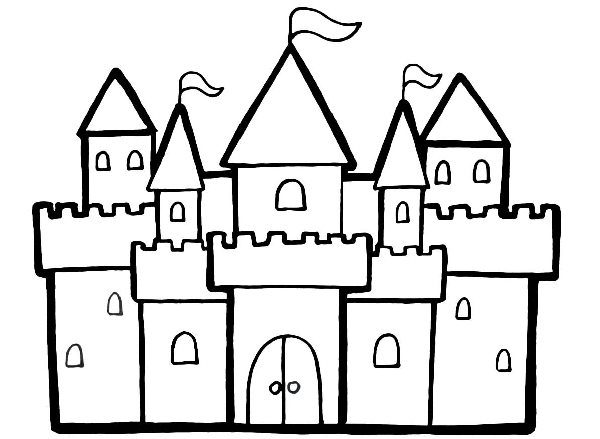 Раскраска Дом Большой замок