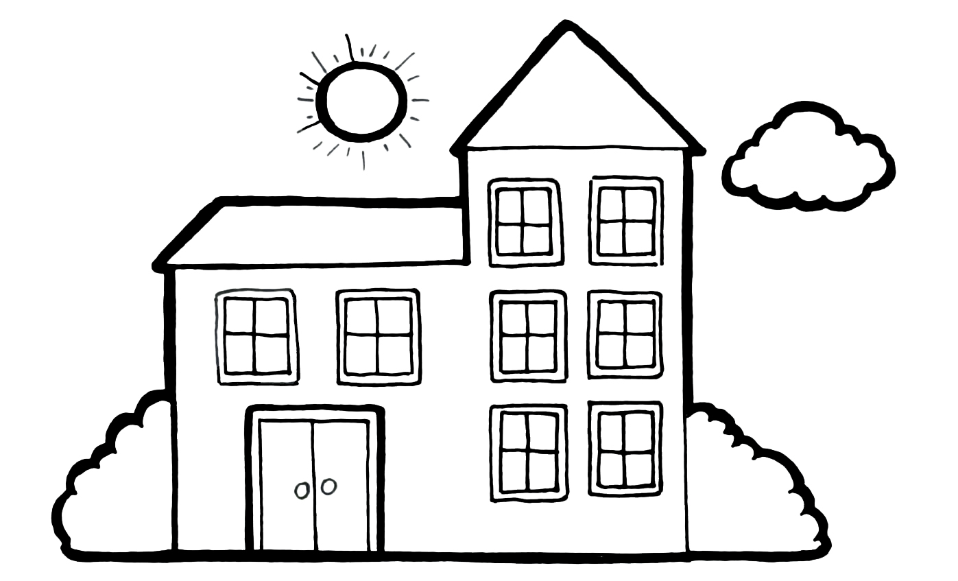 Coloring page House Multi-storey building