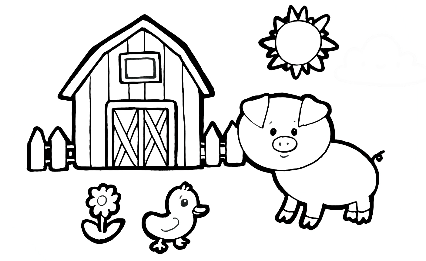 Coloring page House Farm - animal house