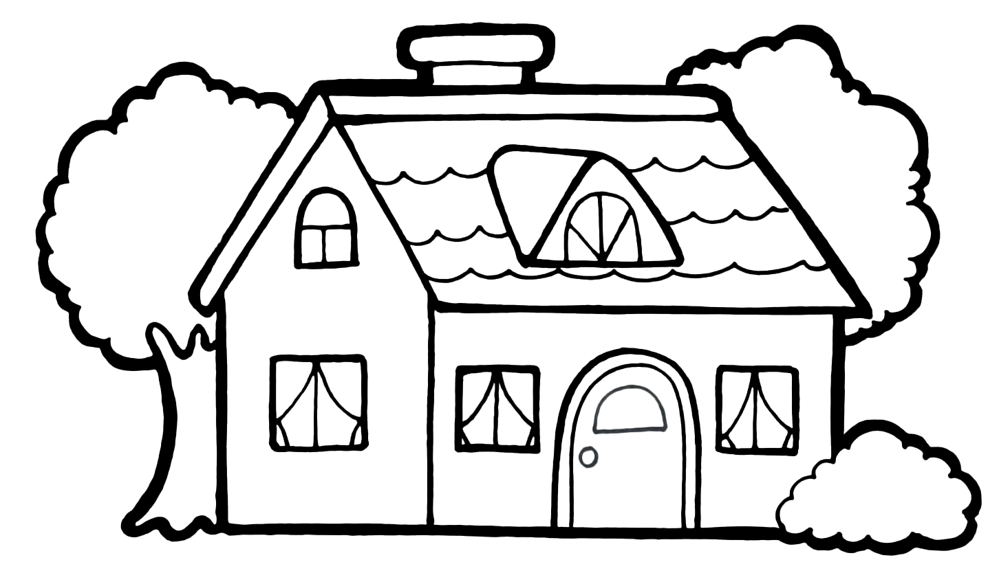 Coloring page House House for children 5 years old