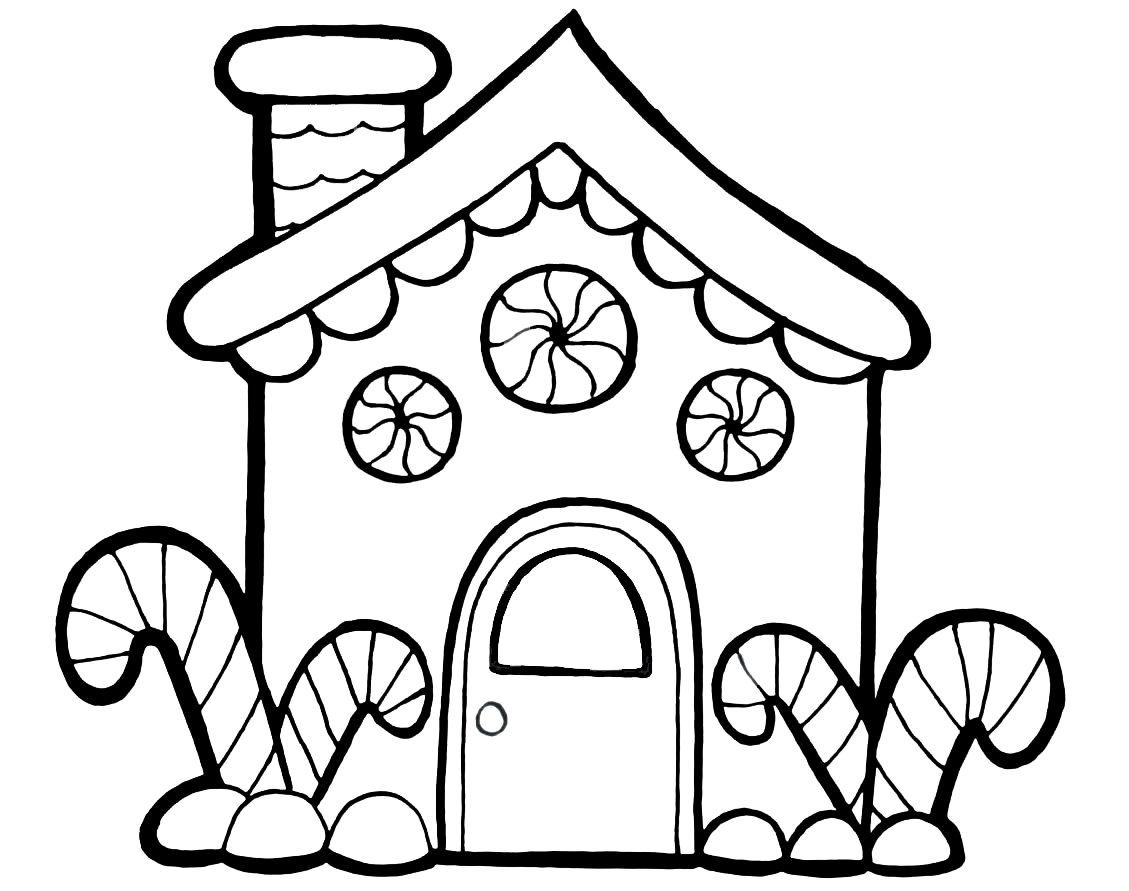 Раскраска Дом Карамельный домик