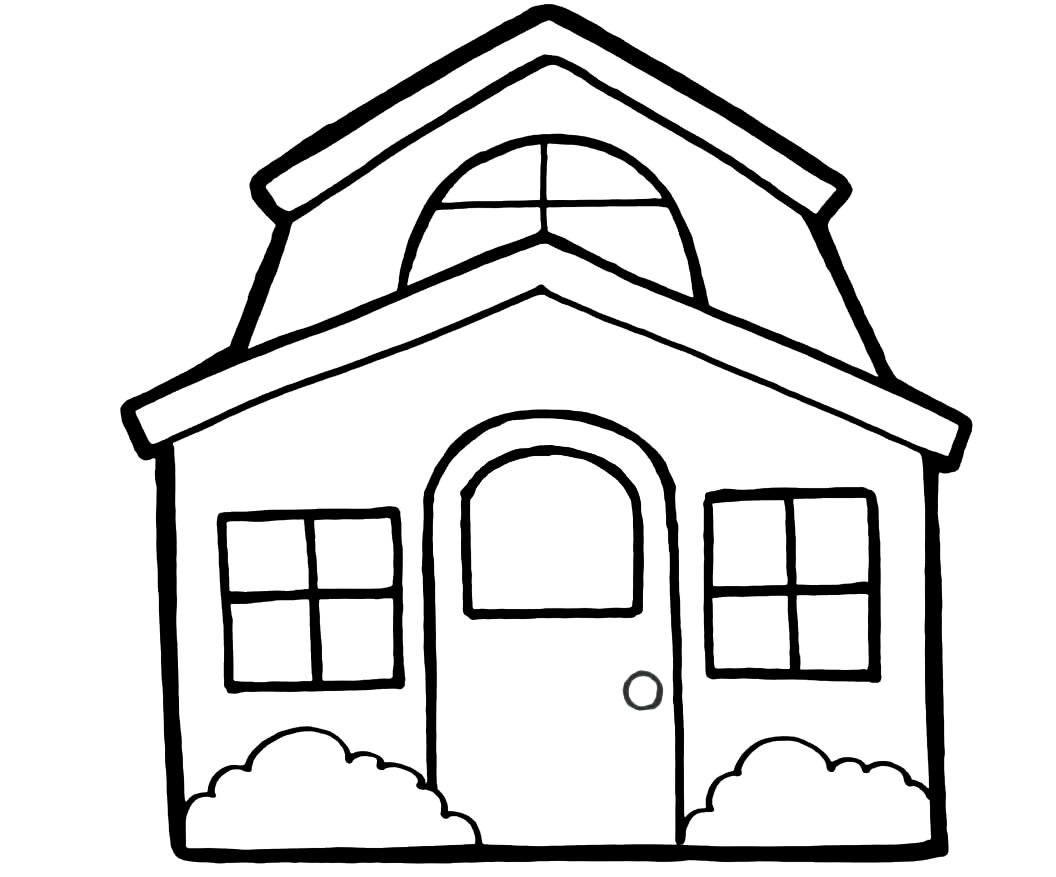 Coloring page House A house with a rounded roof