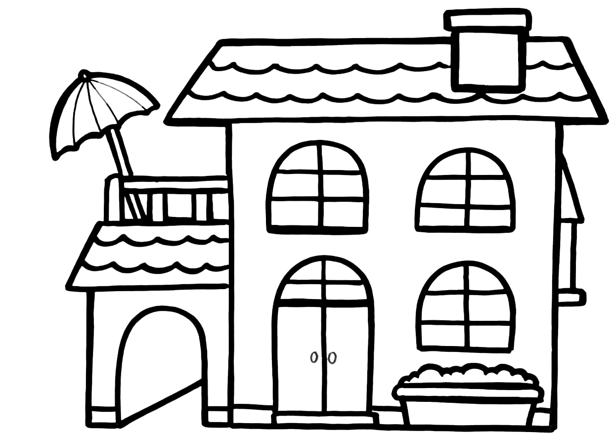 Coloring page House A house for children