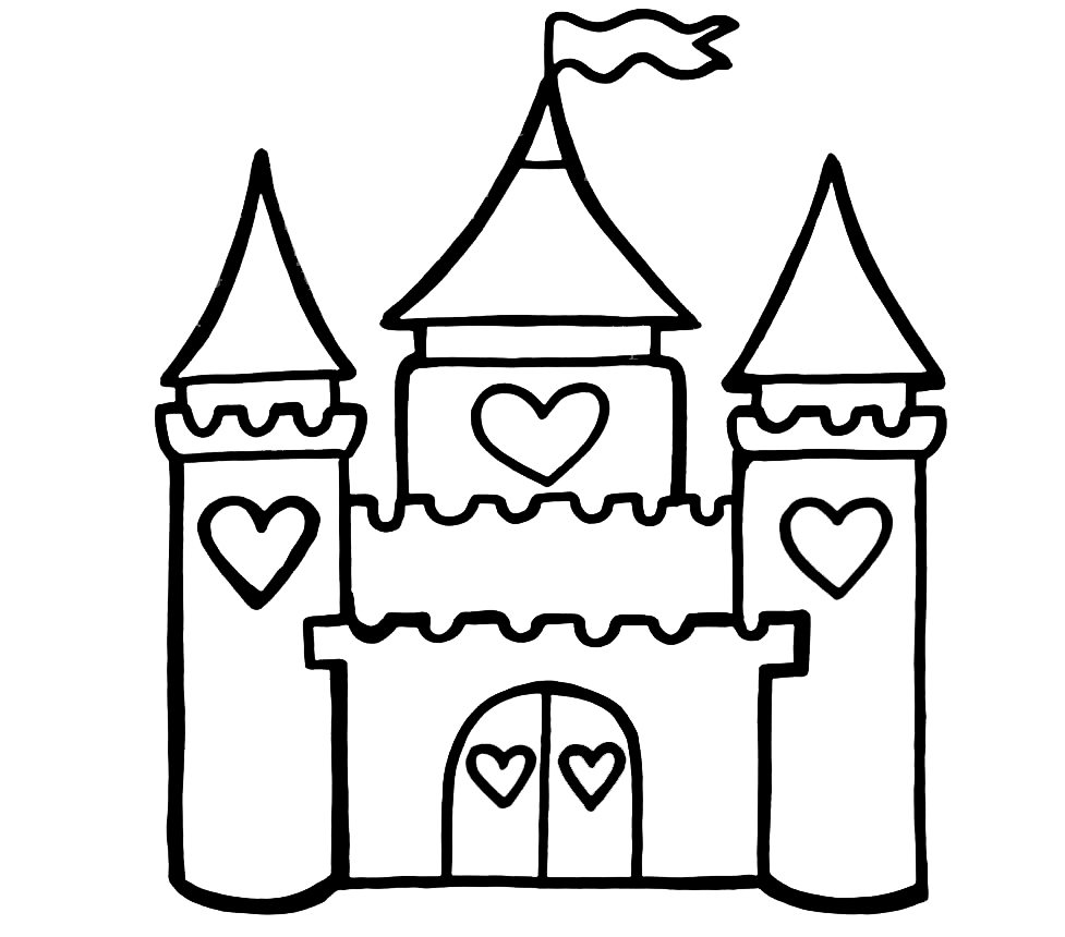 Coloring page House The castle is the home of the princess