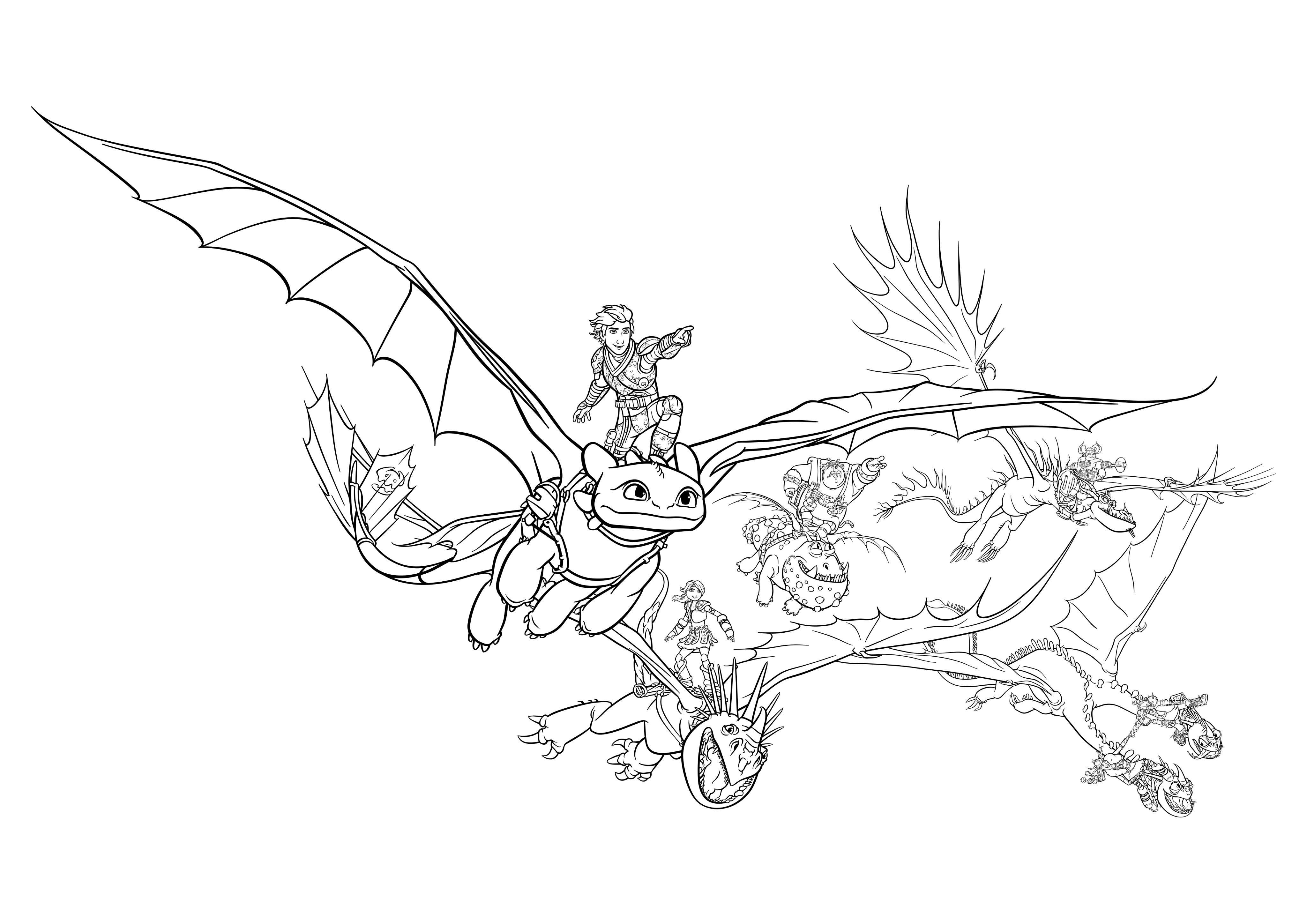 Coloring page How to Train Your Dragon 3 Cartoon