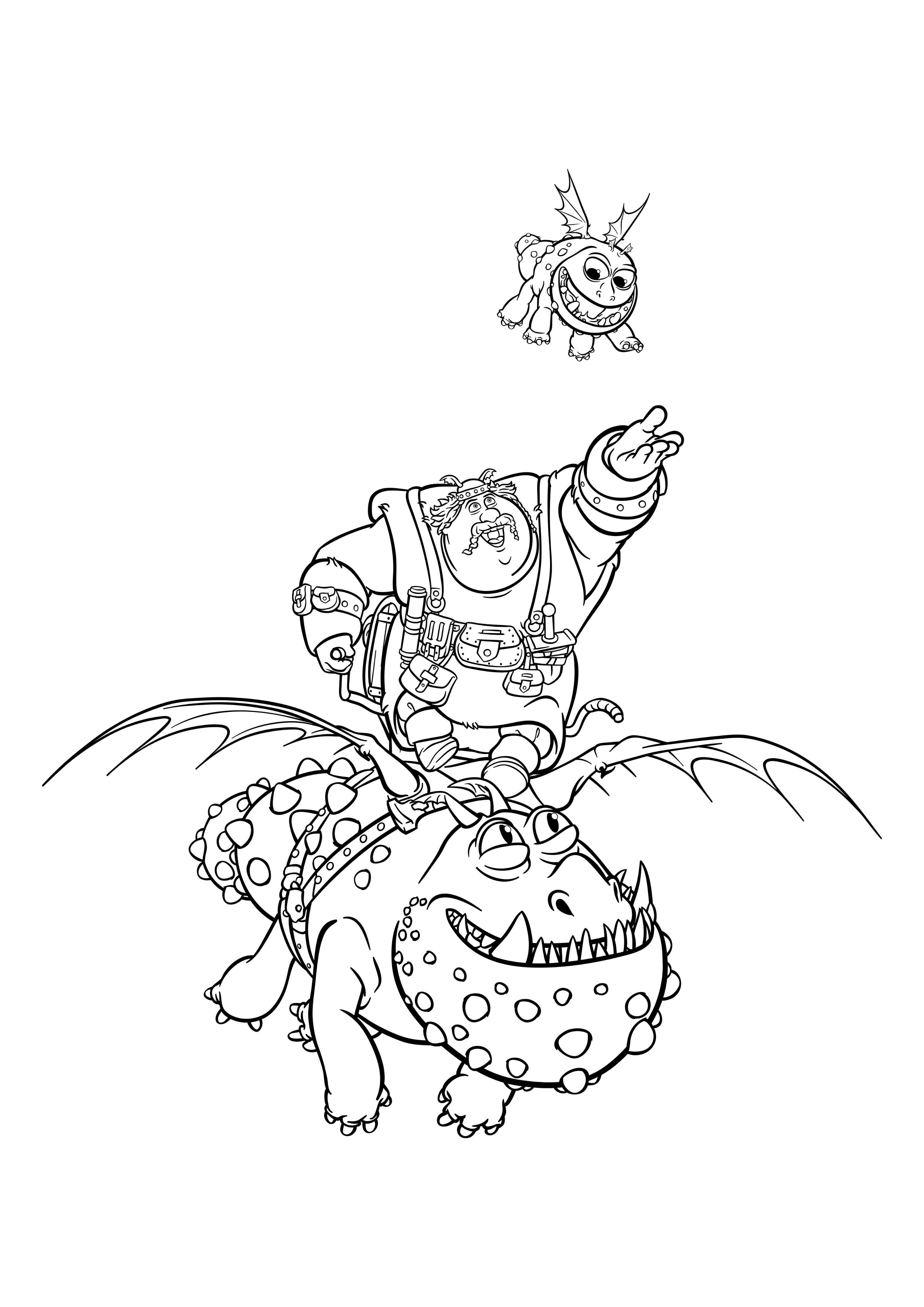 Coloring page How to Train Your Dragon 3 Viking and Dragon