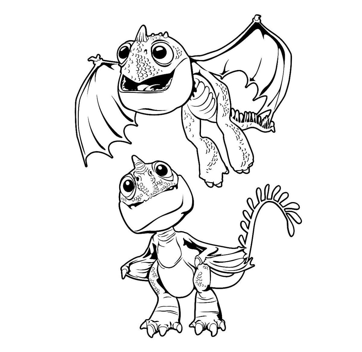 Coloring page How to Train Your Dragon 3 Cute Dragons