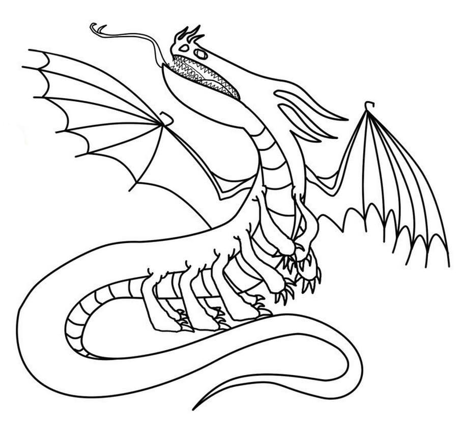Раскраски Как приручить дракона 3 Огнеед Распечатать