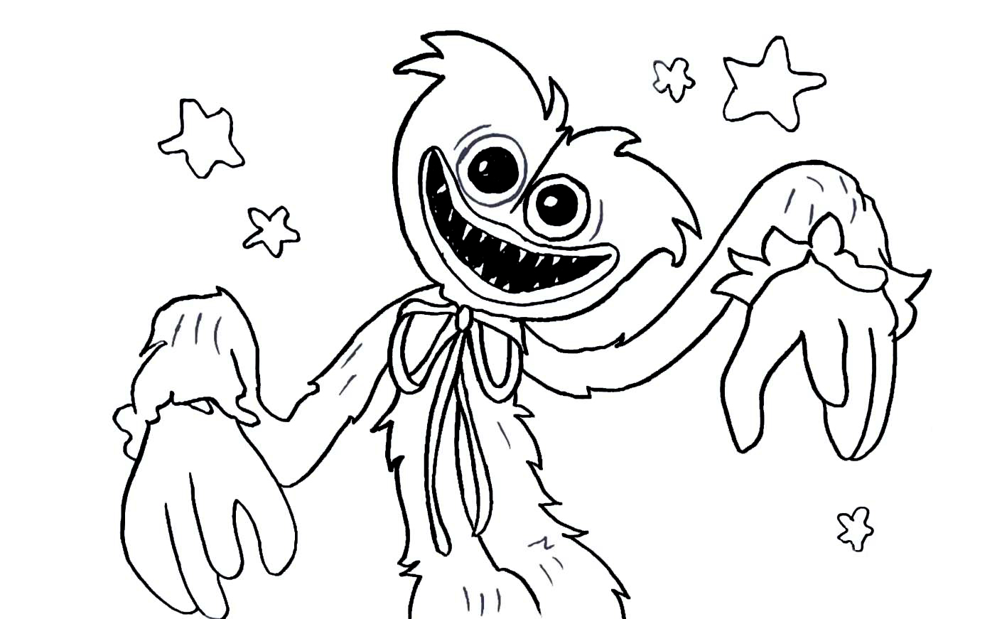 Coloring page Huggy Wuggy For small children