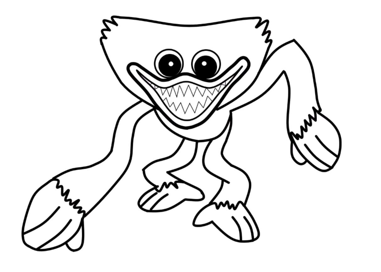 Coloring page Huggy Wuggy Monster from the game Poppy Playtime