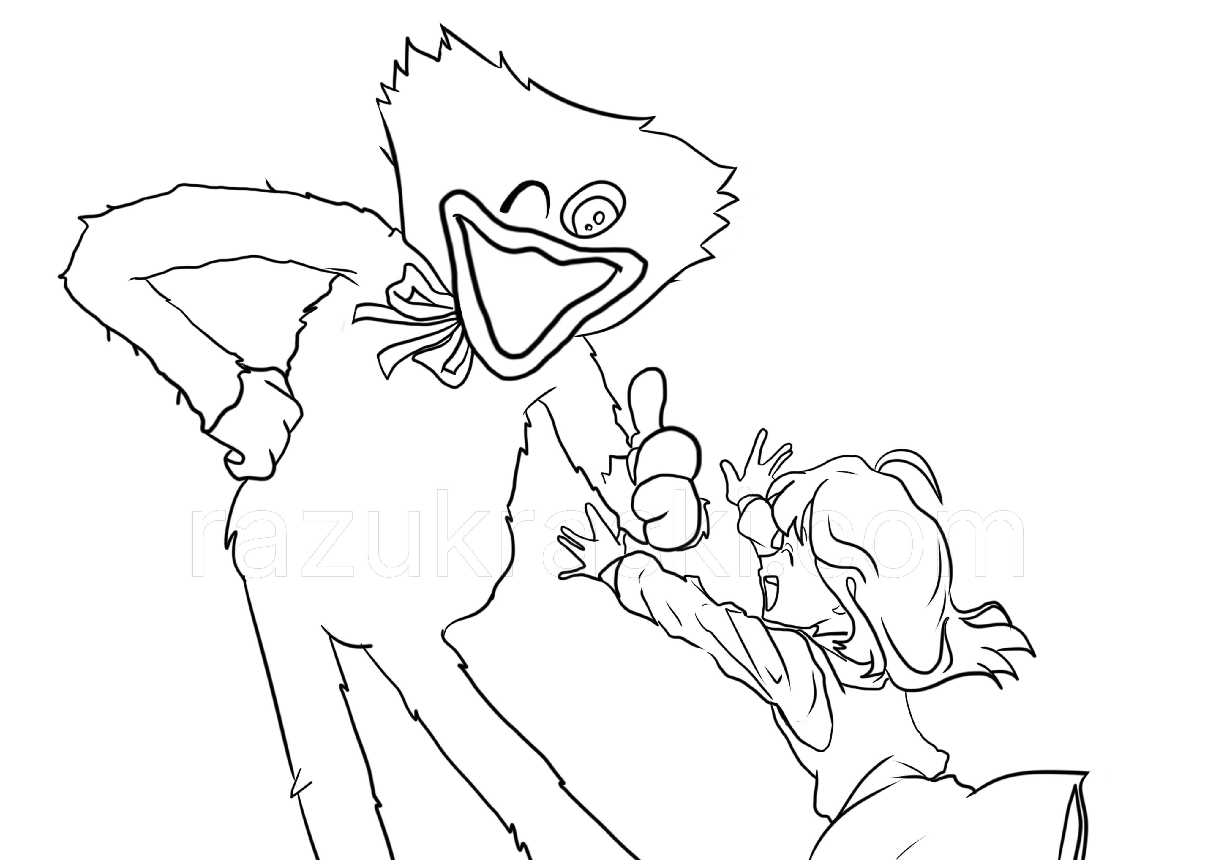 Coloriage Huggy Wuggy et sa petite amie