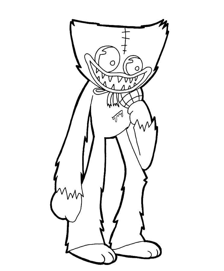 Coloring page Huggy Wuggy from horror movies