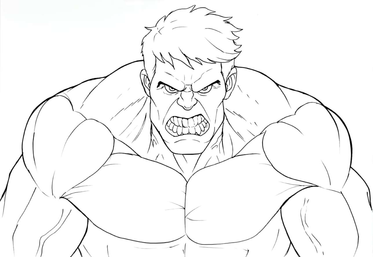 Ausmalbild Hulk Wütender Hulk