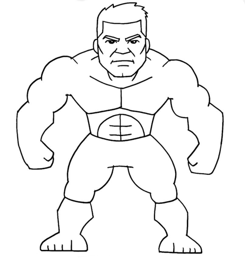 Coloring page Hulk Easy drawing of the Hulk