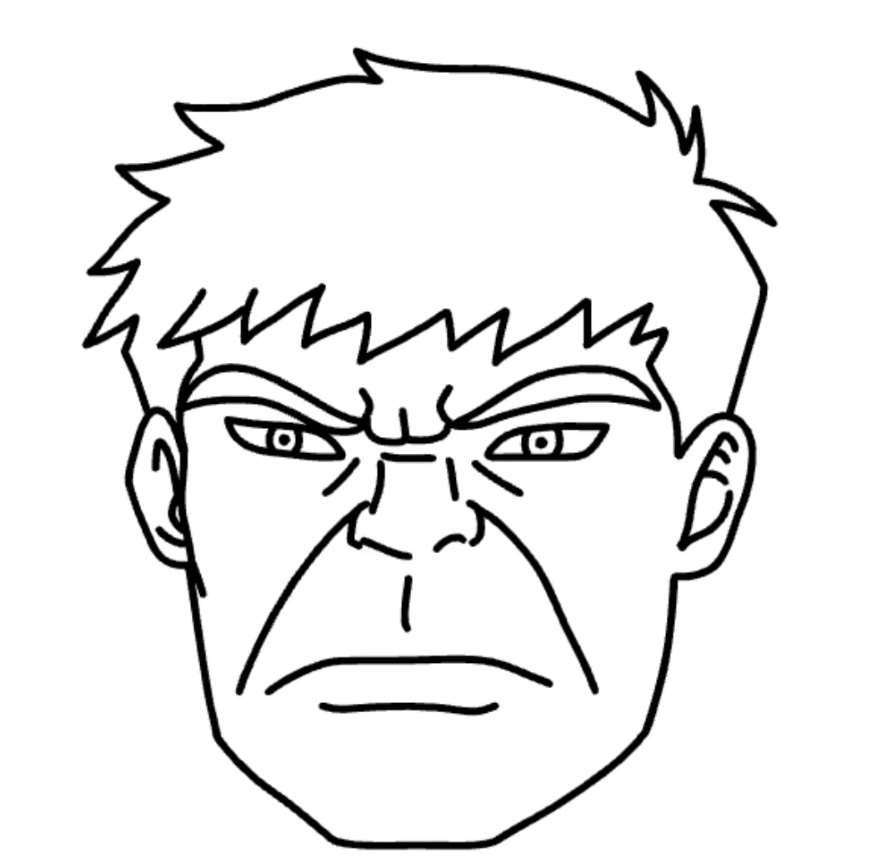 Ausmalbild Hulk Hulks Gesicht