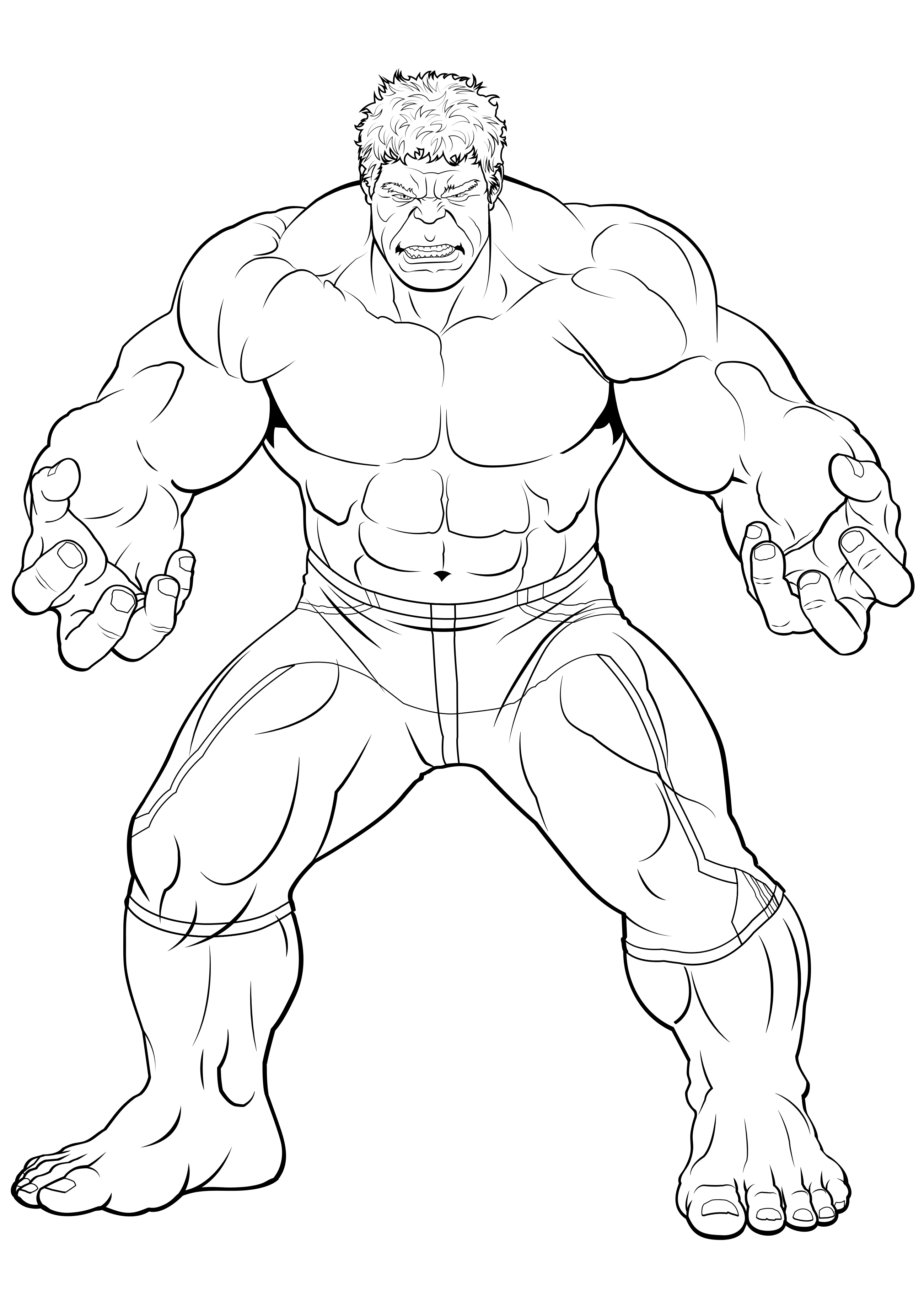 Para Colorear de Hulk - Imprimir