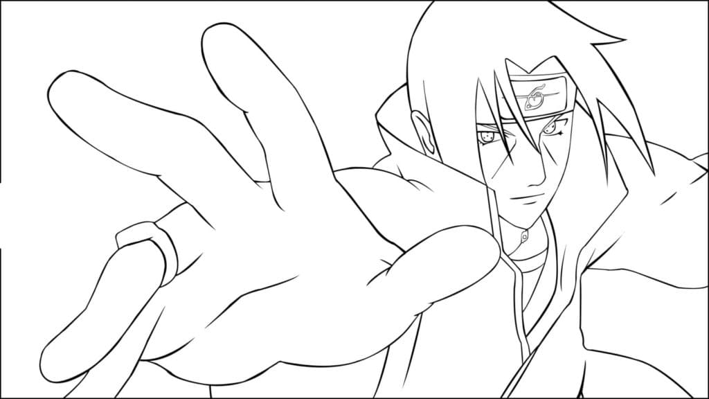 Coloring page Itachi Uchiha A scene from the Anime