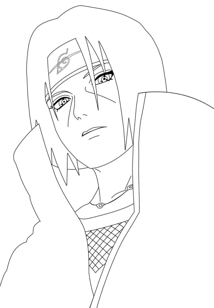 Coloring page Itachi Uchiha the strongest character from the Anime