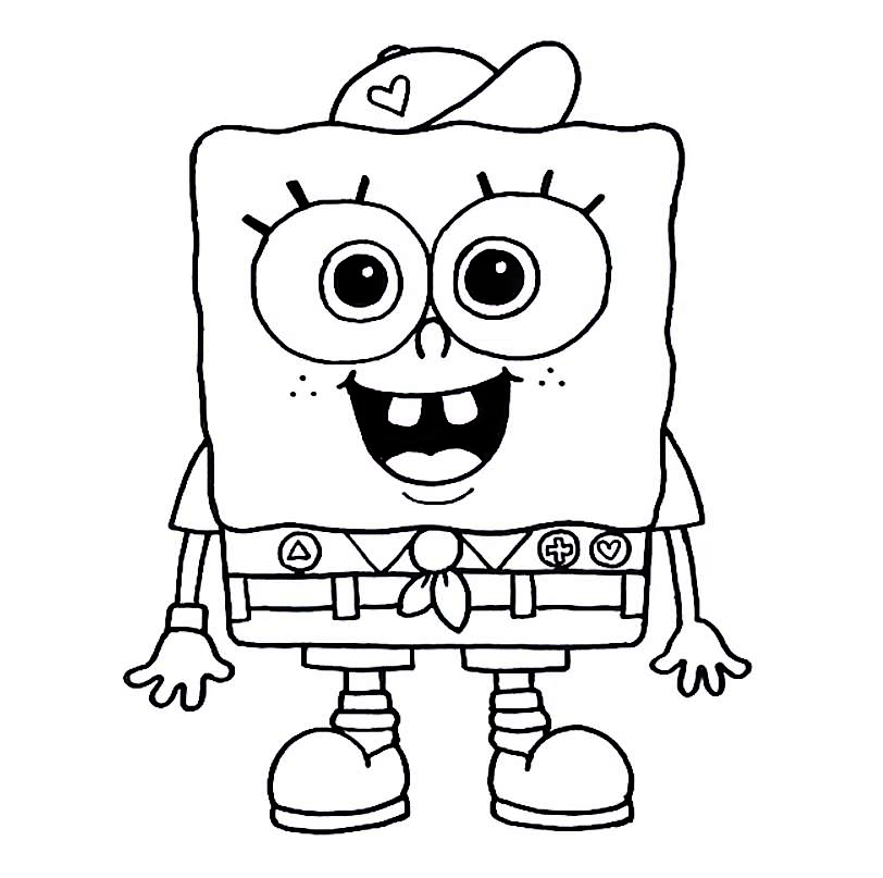 Ausmalbild Kawaii Spongebob
