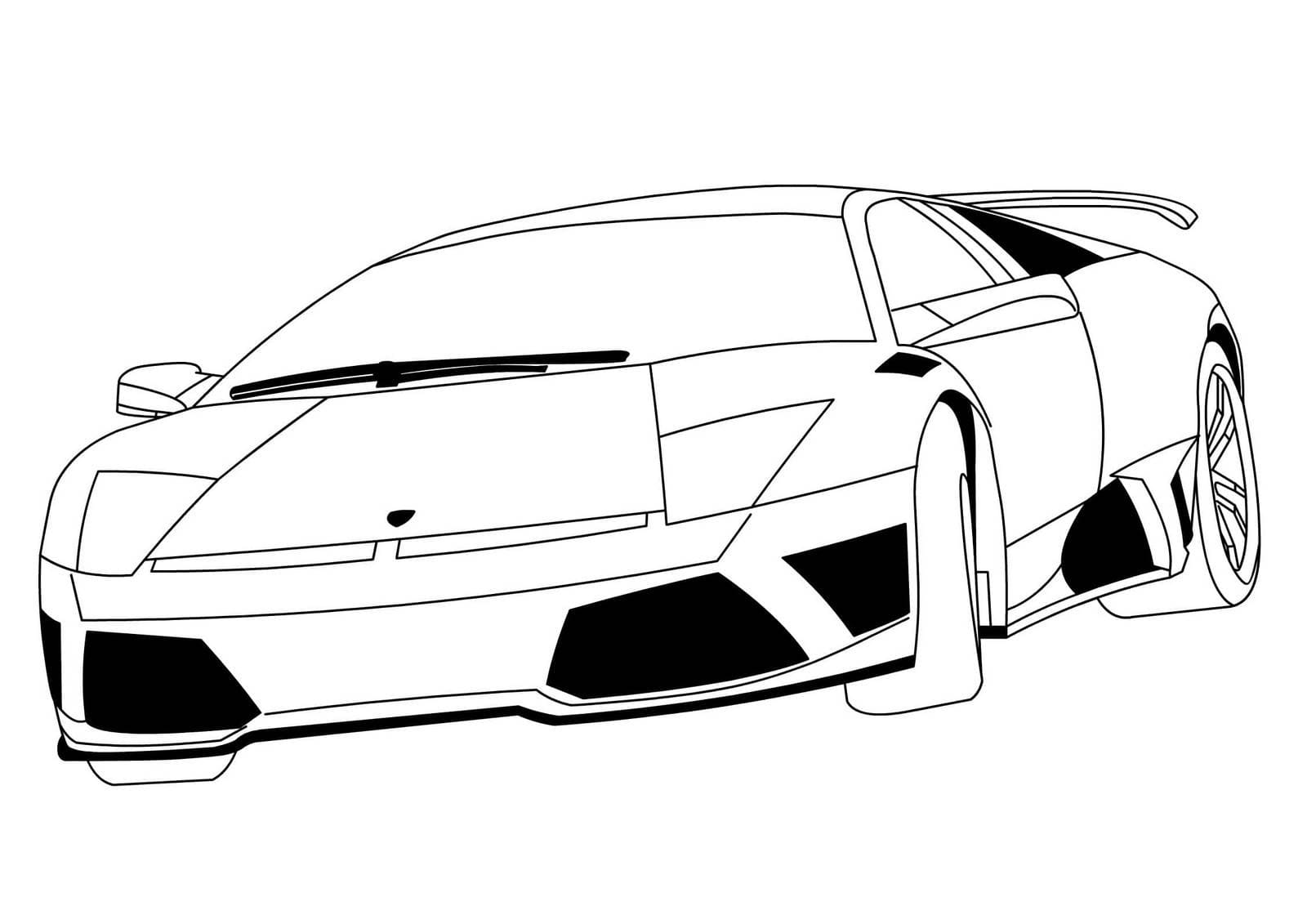 Ausmalbild Lamborghini Aventador Auto für Jungen