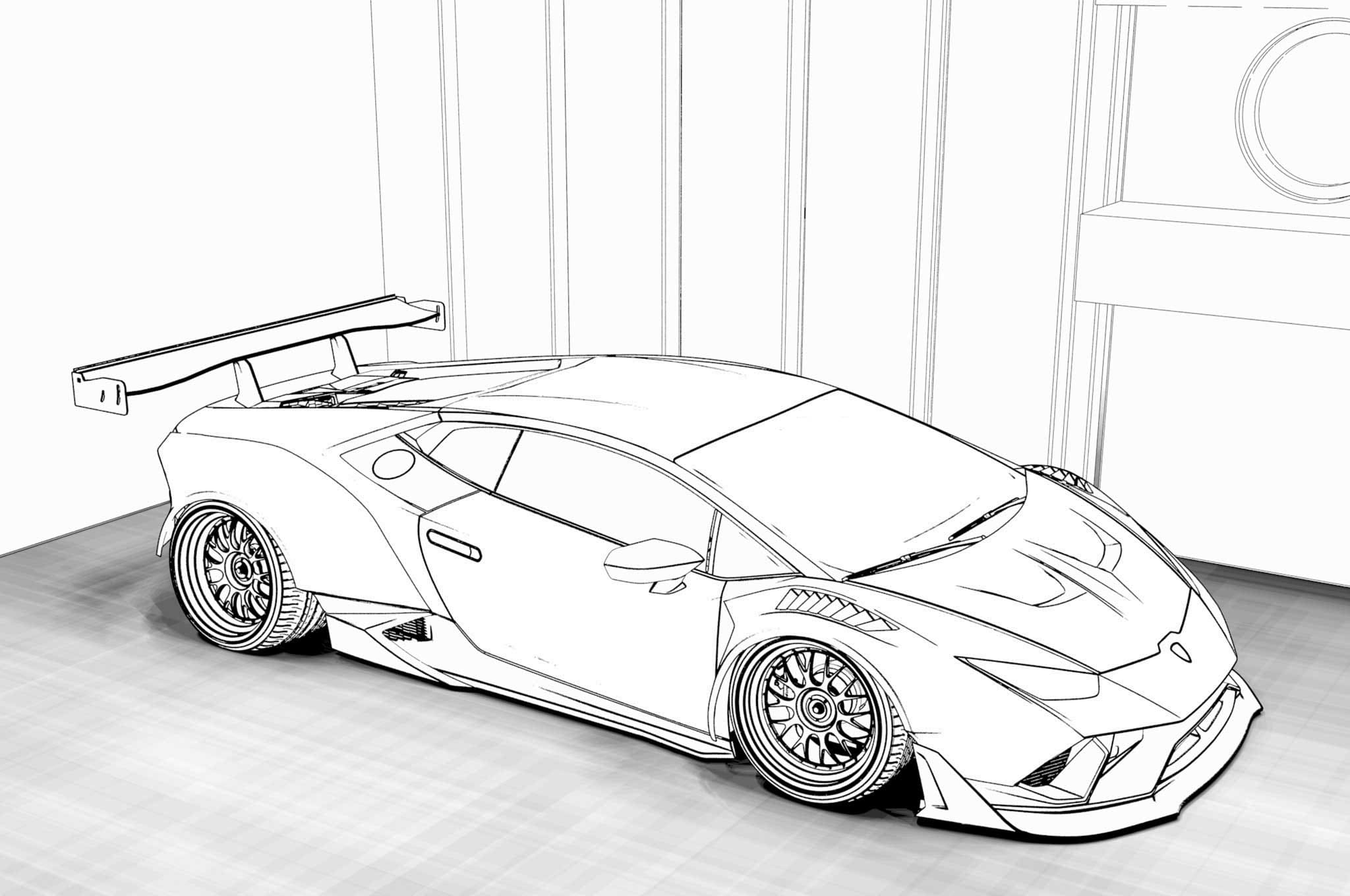 Ausmalbild Lamborghini Lamborghini-Tuning
