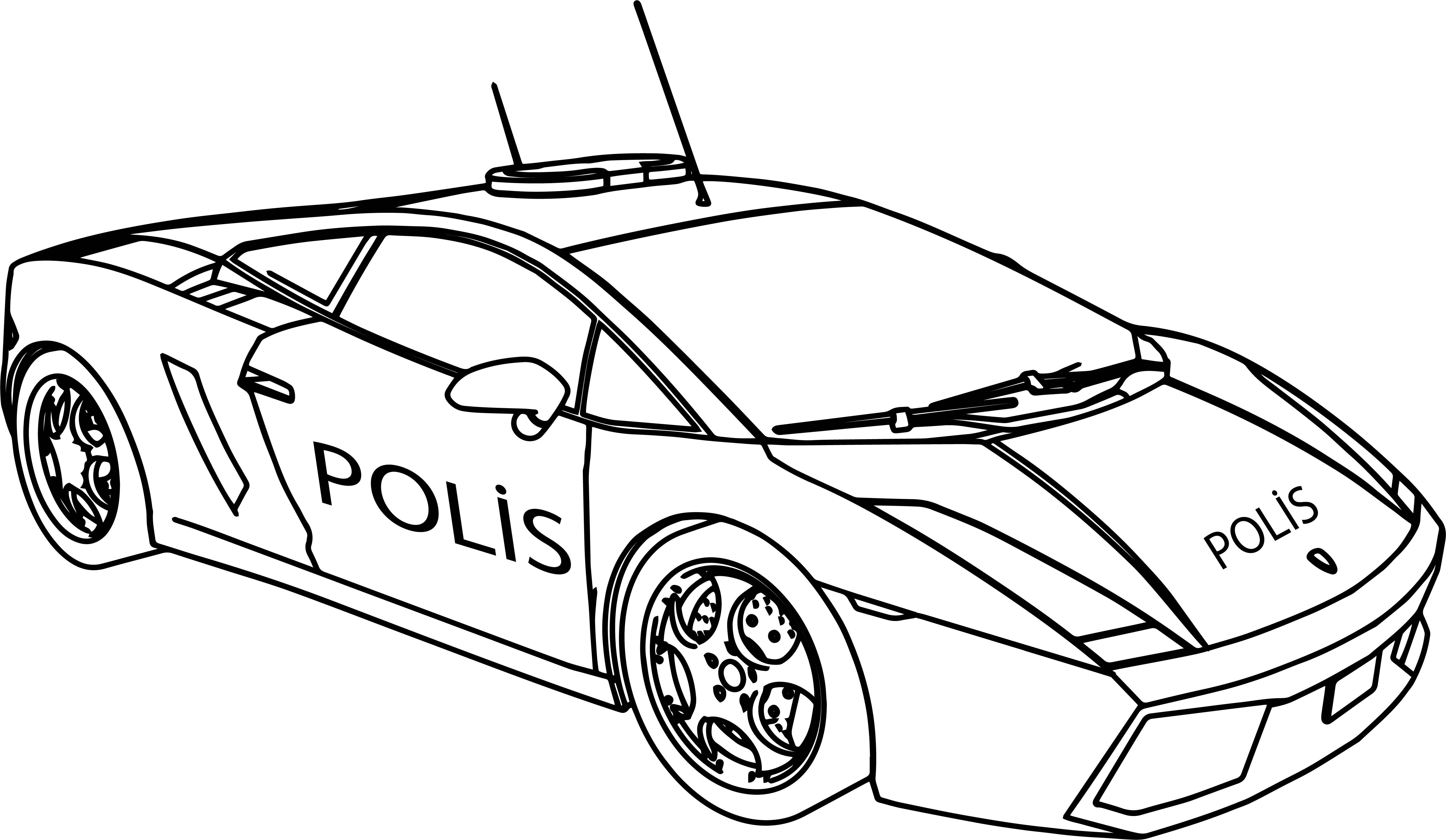 Para Colorear Lamborghini Coche de policía Lamborghini