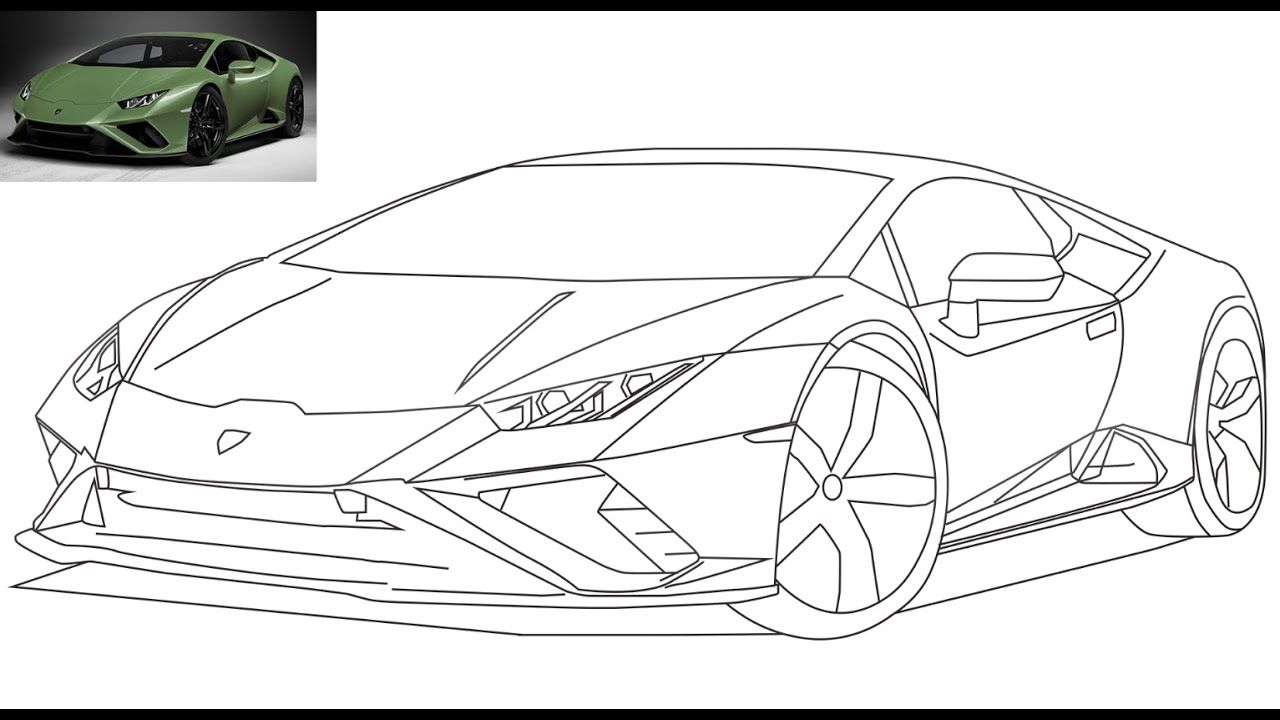 Coloring page Lamborghini Lamborghini sport car with a color sample
