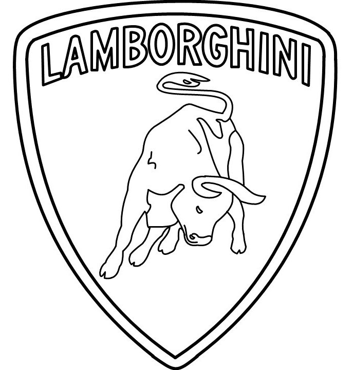 Ausmalbild Lamborghini Lamborghini-Plakette