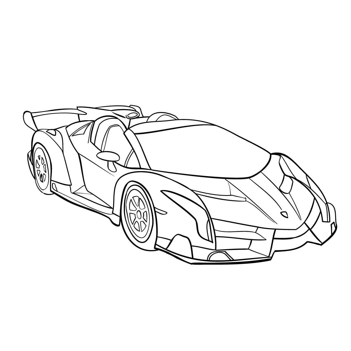 Ausmalbild Lamborghini Sportwagen für Jungen
