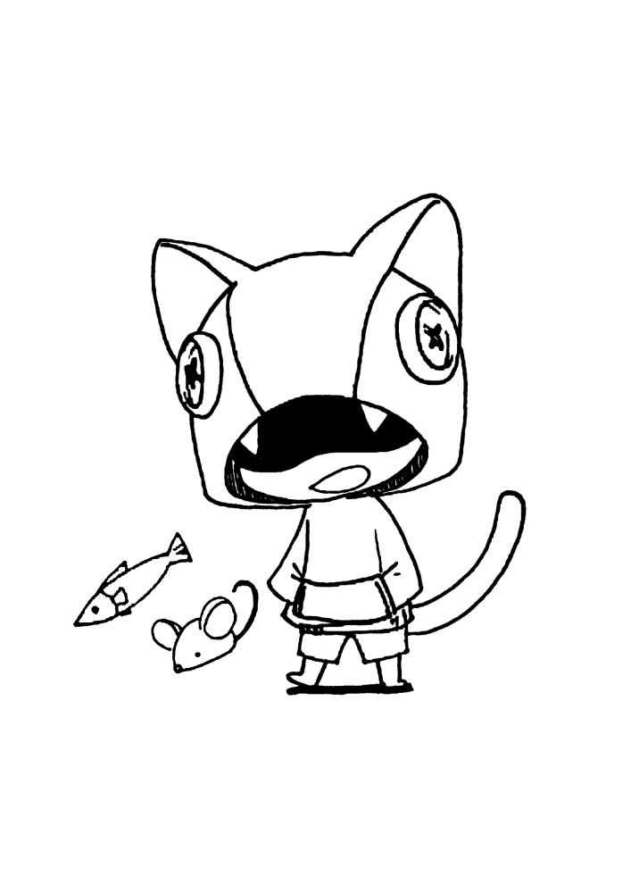 Leon Saw A Fish And A Mouse Coloring Book Razukraski Com - brawl star coloriage leon