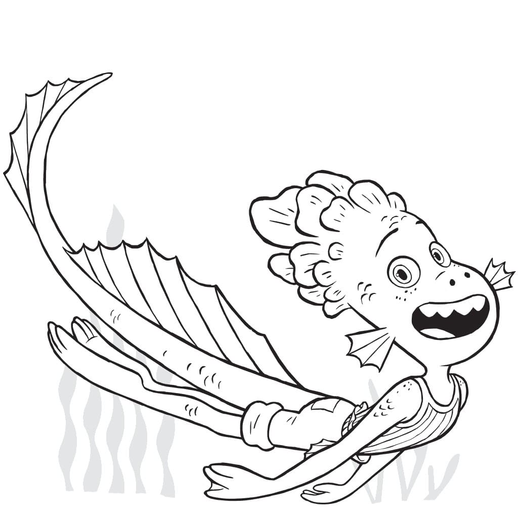 Coloring page Luca Alberto is a sea monster