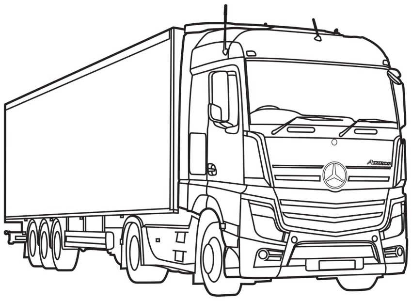 Coloring page Mercedes Benz Mercedes Truck