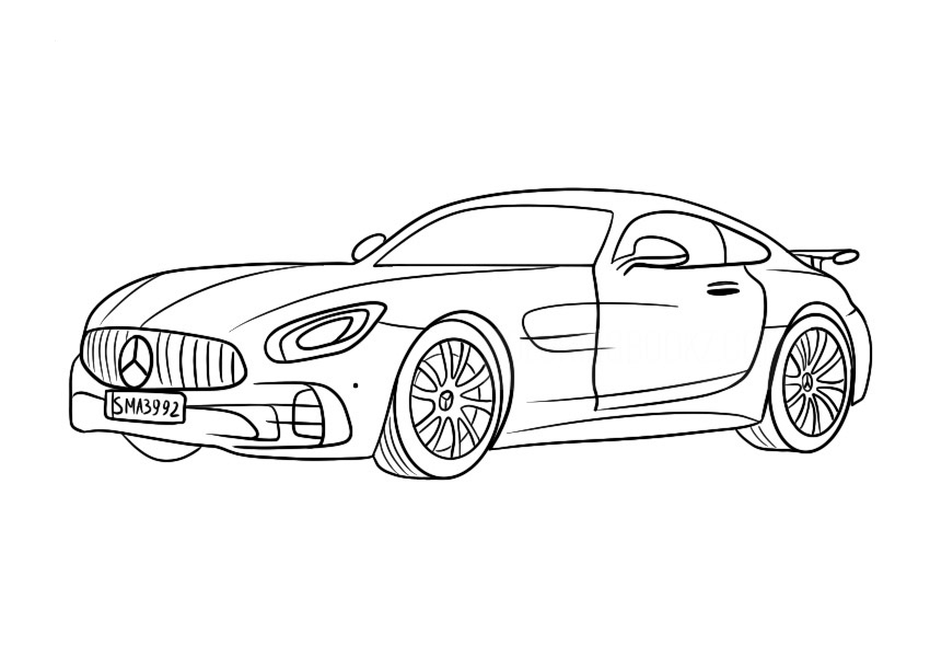 Coloring page Mercedes Benz Mercedes AMG GT