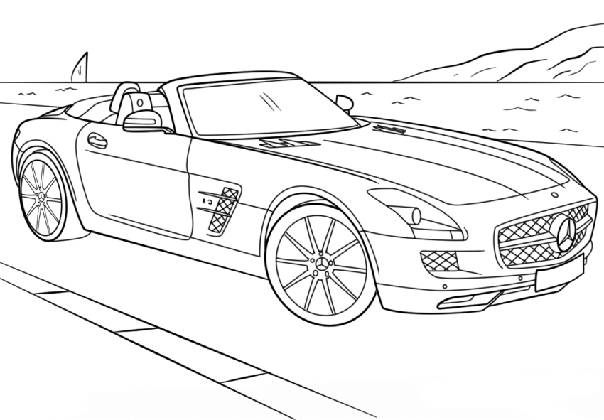 Coloring page Mercedes Benz Convertible