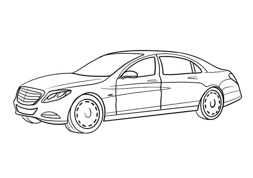 Coloring page Mercedes Benz Mercedes Maybach