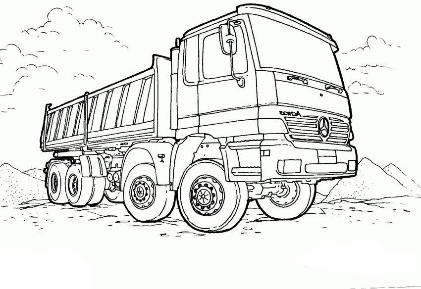Coloring page Mercedes Benz Mercedes truck