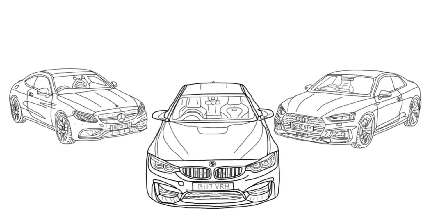 Coloriage Mercedes Benz Mercedes, BMW et Audi