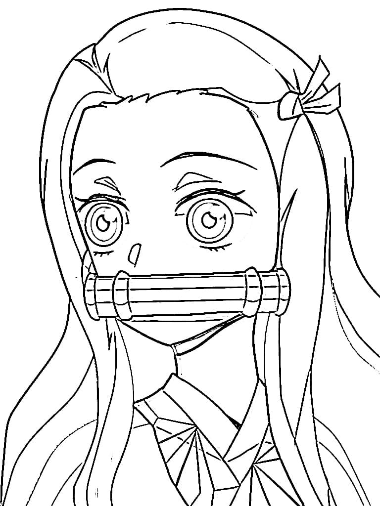 Nezuko's Face Coloring page Print